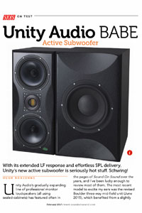 SOS review of Unity Audio BABE subwoofer by Hugh Robjohns.